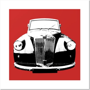 Triumph Mayflower 1950s British classic car monoblock black and white Posters and Art